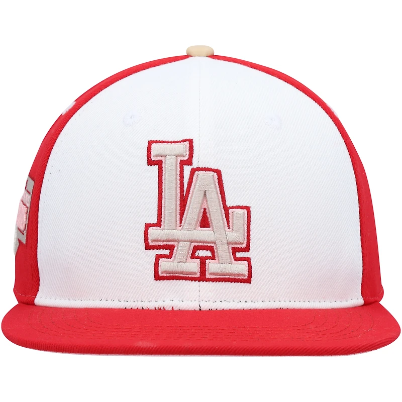 Casquette Snapback Pro Standard Los Angeles Dodgers Strawberry Ice Cream Drip pour homme, blanc/rouge