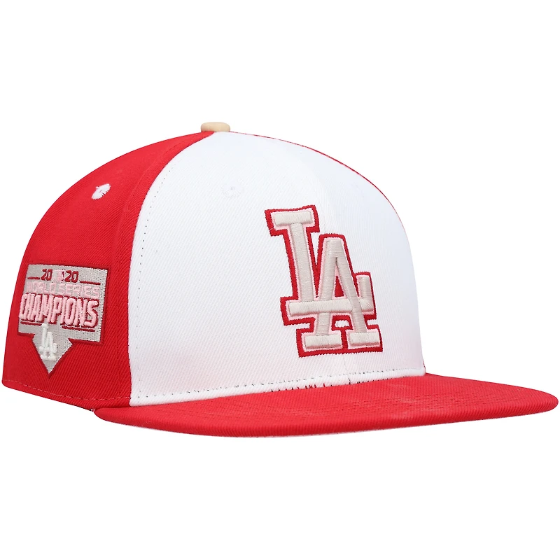 Casquette Snapback Pro Standard Los Angeles Dodgers Strawberry Ice Cream Drip pour homme, blanc/rouge