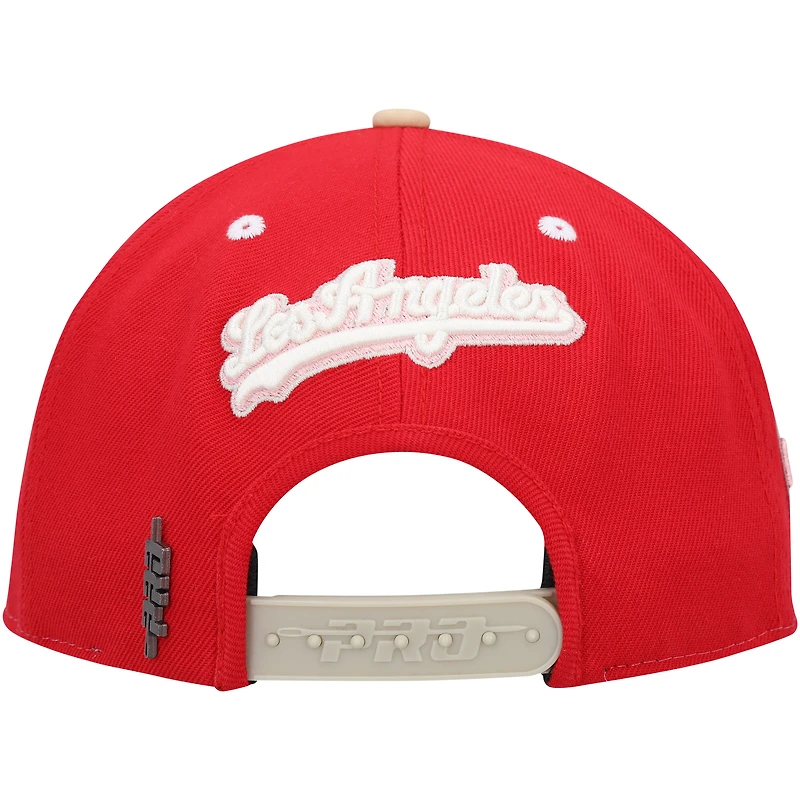 Casquette Snapback Pro Standard Los Angeles Dodgers Strawberry Ice Cream Drip pour homme, blanc/rouge