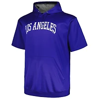 Sweat à capuche contrasté manches courtes pour homme Profile Royal Los Angeles Dodgers Big & Tall