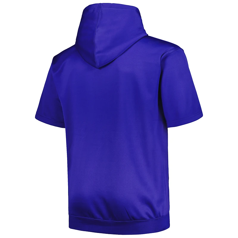 Sweat à capuche contrasté manches courtes pour homme Profile Royal Los Angeles Dodgers Big & Tall