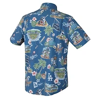 Men's Reyn Spooner White Los Angeles Dodgers Big & Tall Scenic Performance Tri-Blend Aloha Button-Down Shirt