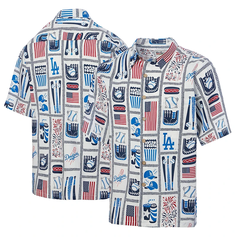 Men's Reyn Spooner White Los Angeles Dodgers Americana Button-Up Shirt