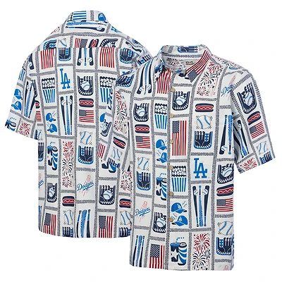 Men's Reyn Spooner White Los Angeles Dodgers Americana Button-Up Shirt