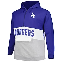 Men's Royal/White Los Angeles Dodgers Big & Tall Fleece Half-Zip Hoodie