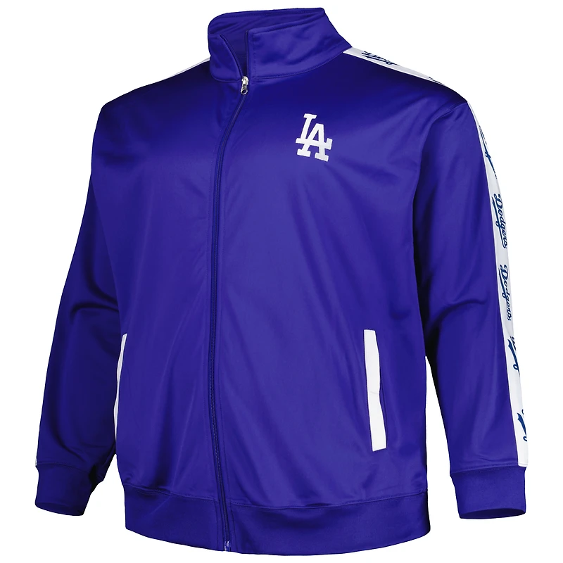 Veste de survêtement en tricot Big & Tall Royal Los Angeles Dodgers pour homme