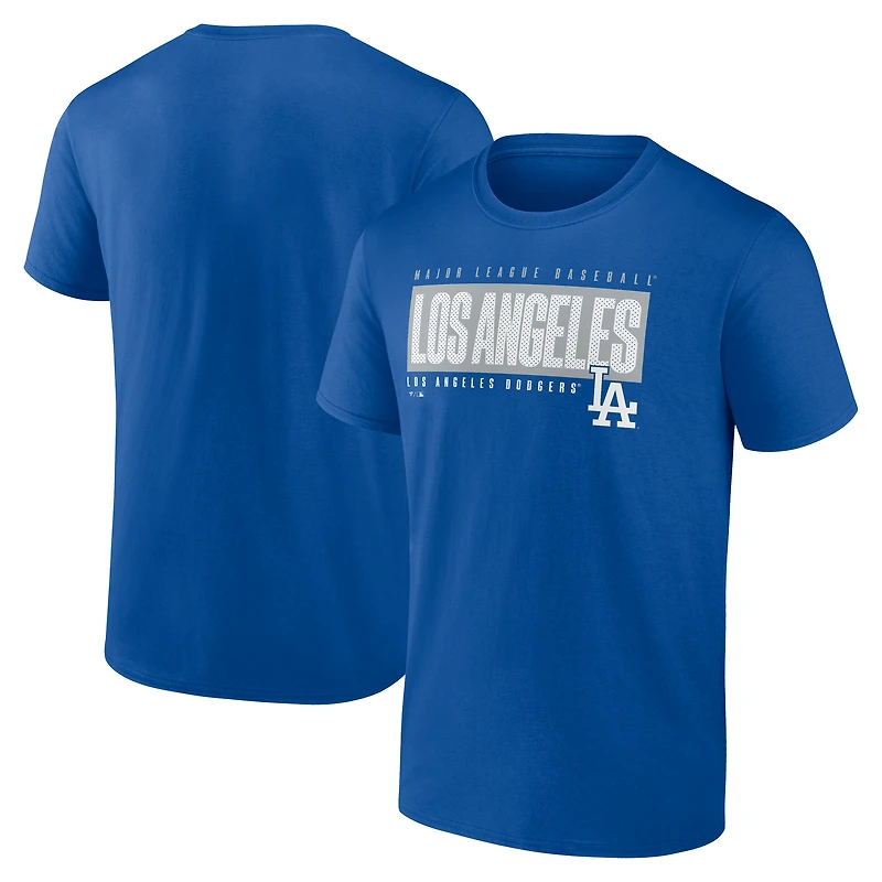 T-shirt Royal Los Angeles Dodgers Blocked Out pour homme