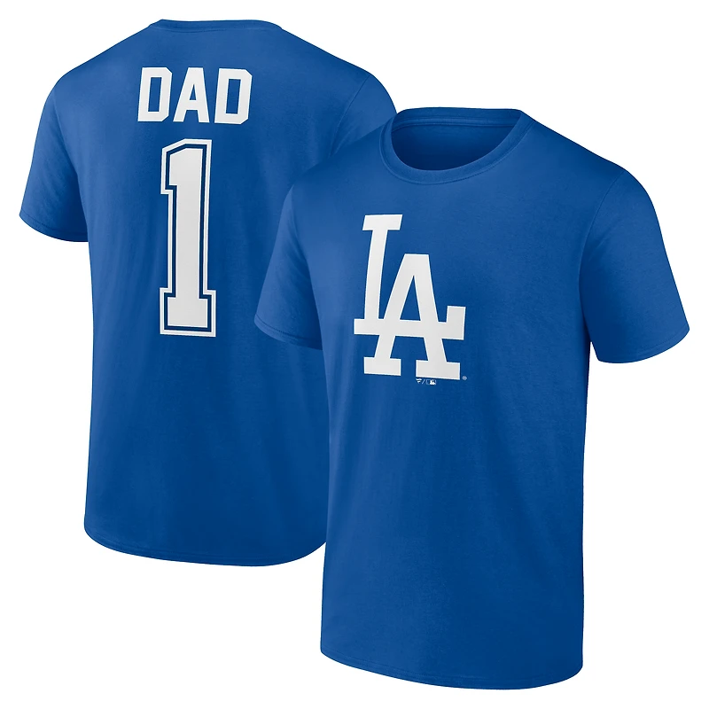 Men's  Royal Los Angeles Dodgers Father's Day Name & Number T-Shirt
