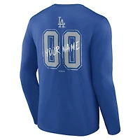 T-shirt à manches longues personnalisé avec nom et numéro Royal Los Angeles Dodgers Hustle pour homme