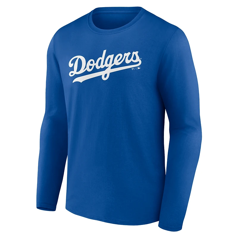 Men's  Royal Los Angeles Dodgers Official Wordmark Long Sleeve T-Shirt