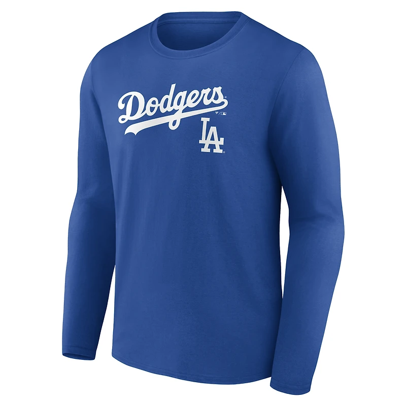 Men's Royal Los Angeles Dodgers Team Lockup Long Sleeve T-Shirt