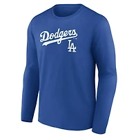Men's  Royal Los Angeles Dodgers Team Lockup Long Sleeve T-Shirt