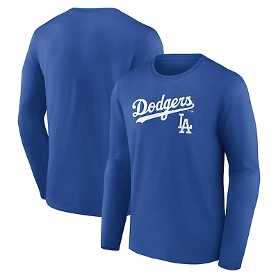 T-shirt à manches longues pour homme Royal Los Angeles Dodgers Team Lockup