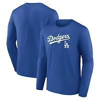 T-shirt à manches longues pour homme Royal Los Angeles Dodgers Team Lockup