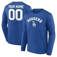 Men's Royal Los Angeles Dodgers Winning Streak Custom Long Sleeve T-Shirt