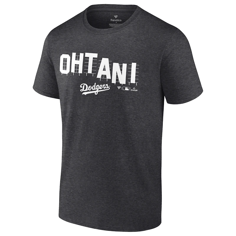 Men's Shohei Ohtani Charcoal Los Angeles Dodgers Hollywood Sign T-Shirt