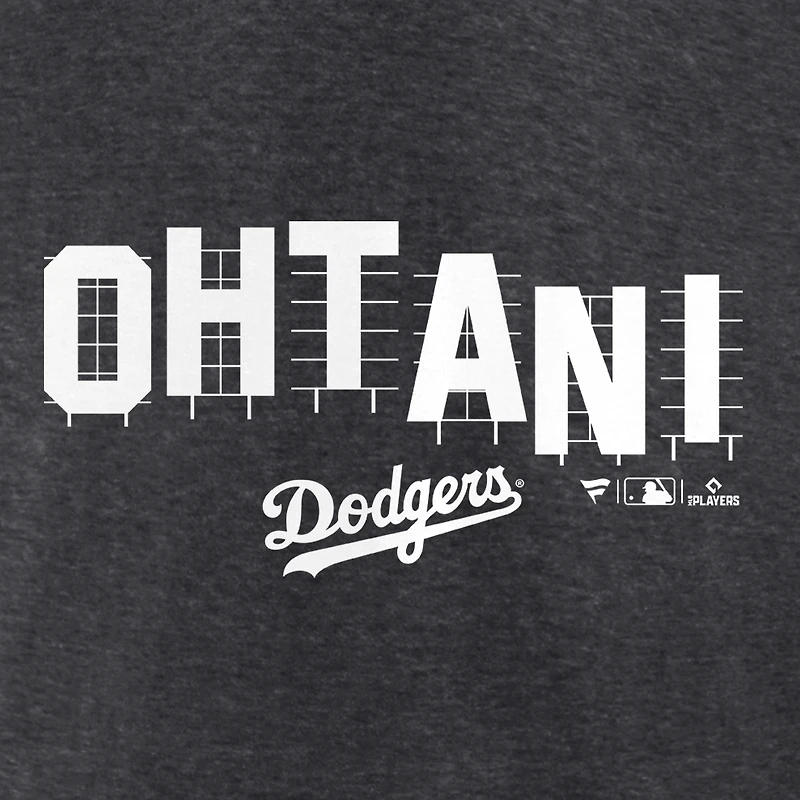Men's Shohei Ohtani Charcoal Los Angeles Dodgers Hollywood Sign T-Shirt