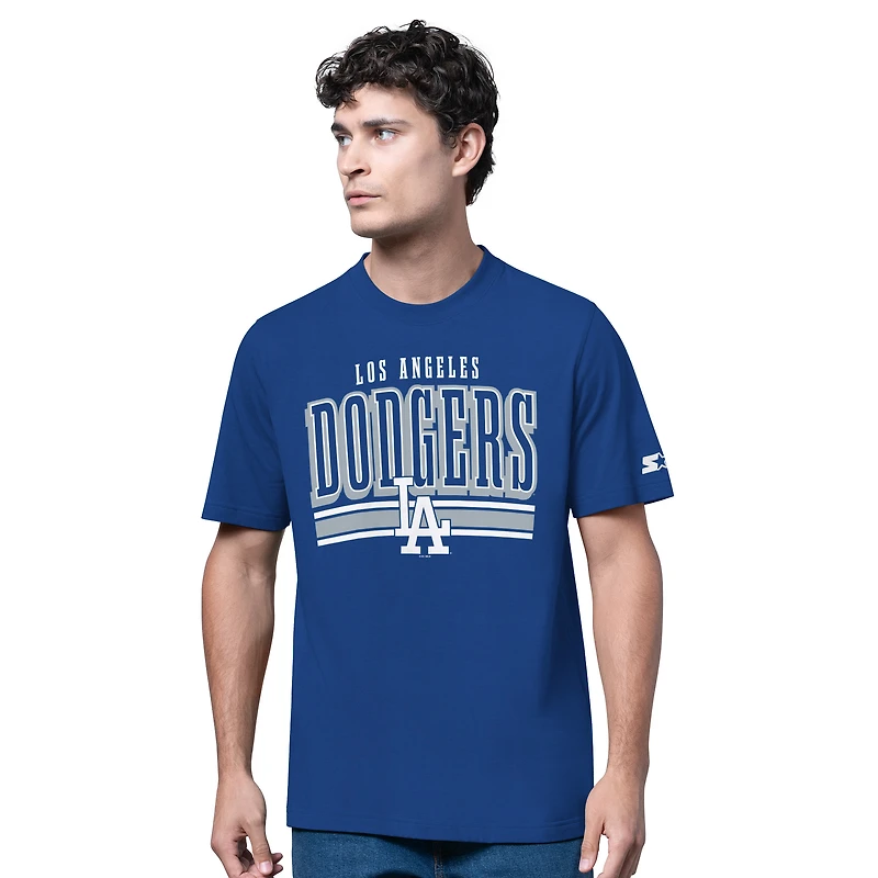 Men's Starter  Heather Gray/Royal Los Angeles Dodgers Two-Pack Long Sleeve & Short T-Shirt Set