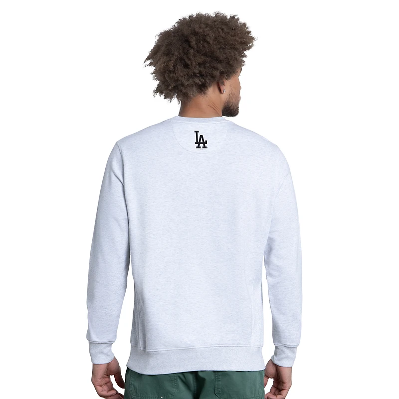 Men's Starter  Heather Gray Los Angeles Dodgers Face of Ice Blue French Terry Sweatshirt