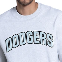 Sweat-shirt en molleton bleu glacier chiné pour homme, motif visage des Dodgers de Los Angeles.