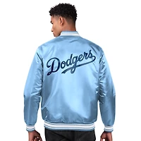 Men's Starter Light Blue Los Angeles Dodgers Locker Room Satin Full-Snap Varsity Jacket