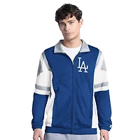 Men's Starter Royal/Gray Los Angeles Dodgers Contender Tricot Full-Zip Track Jacket