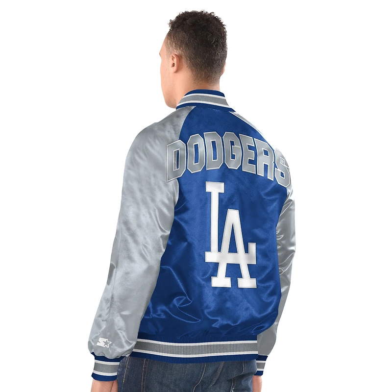 Men's Starter Royal/Gray Los Angeles Dodgers Raglan Blitz Varsity Jacket
