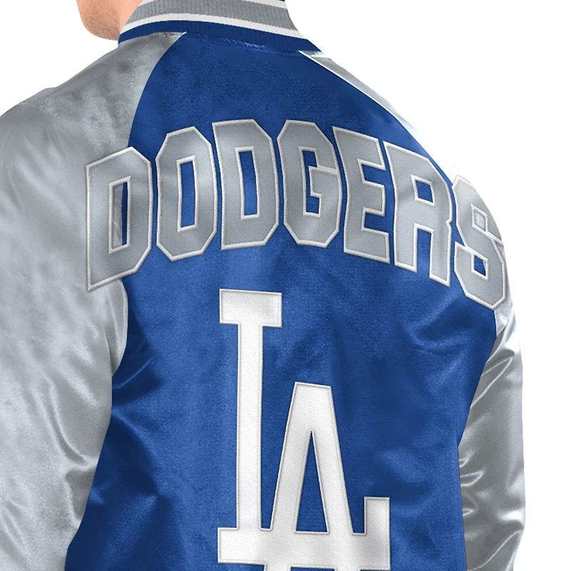 Men's Starter Royal/Gray Los Angeles Dodgers Raglan Blitz Varsity Jacket