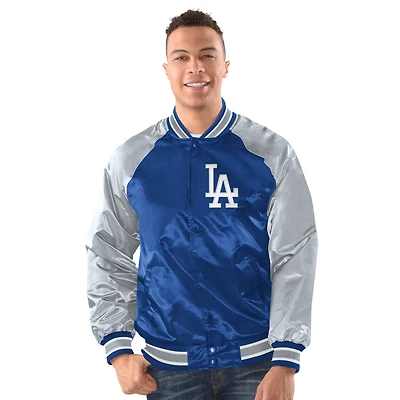 Veste universitaire raglan Blitz Starter Royal/Gris Los Angeles Dodgers pour homme