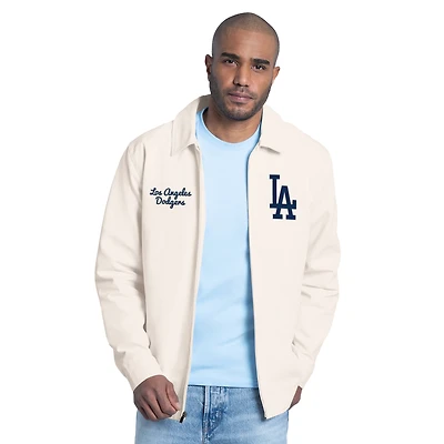 Men's Starter White Los Angeles Dodgers Franchise Lightweight Full-Zip Jacket