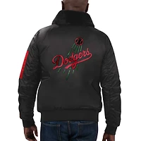 Veste en satin entièrement zippée pour homme Starter x Ty Mopkins Black Los Angeles Dodgers History Month