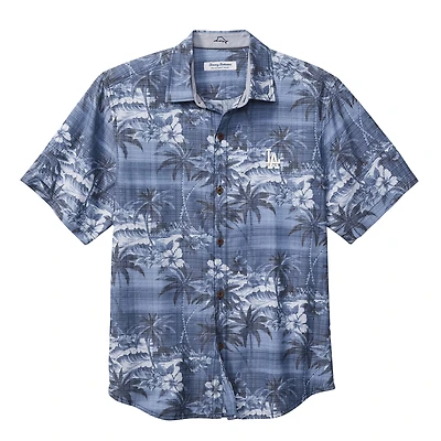 Men's Tommy Bahama Royal Los Angeles Dodgers Coconut Point Isla Palmetta Button-Up COOLMAX Shirt