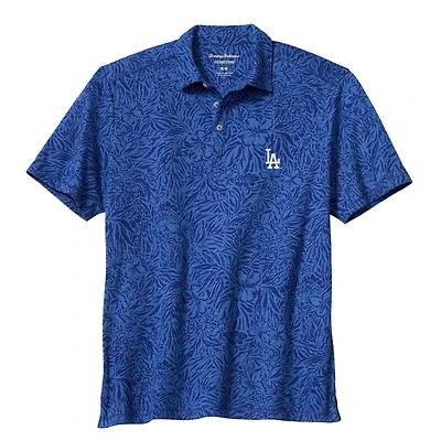 Polo Tommy Bahama IslandZone Royal Los Angeles Dodgers Wild Hibiscus Tri-Blend pour homme