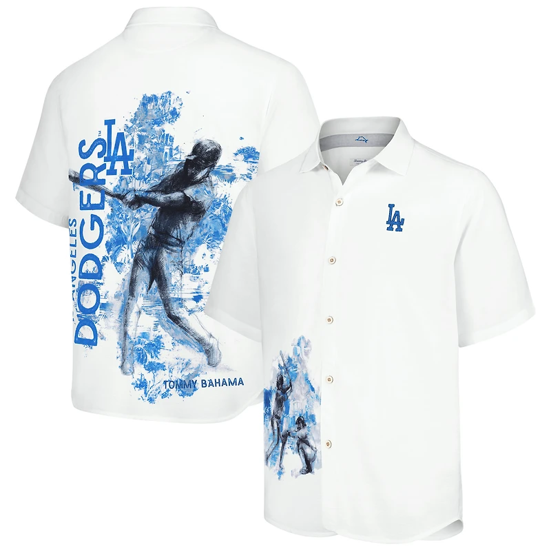 Men's Tommy Bahama White Los Angeles Dodgers Veracruz Ace Islanders Button-Up Shirt