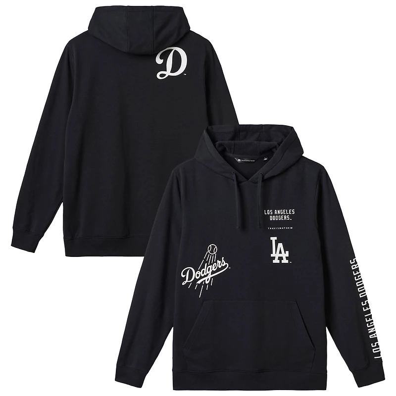 Men's TravisMathew  Black Los Angeles Dodgers Foul Proof Tri-Blend Hoodie