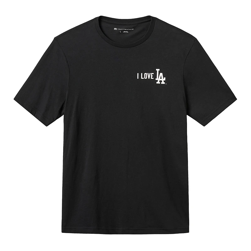 T-shirt homme TravisMathew noir Los Angeles Dodgers Swing Fast
