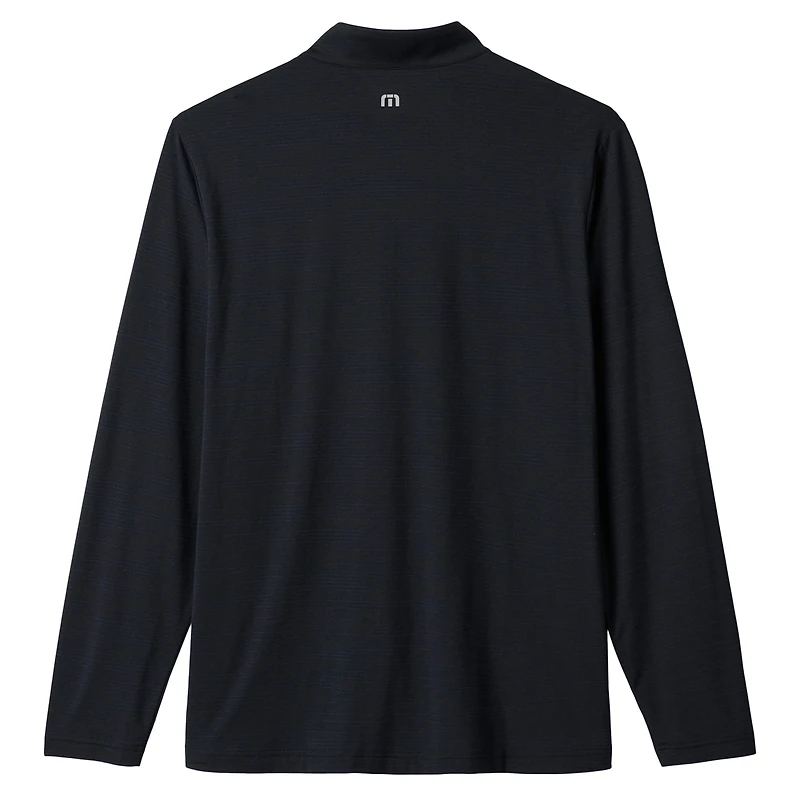 Pull à col zippé TravisMathew Heather Black Los Angeles Dodgers Bullpen pour homme
