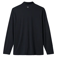 Pull à col zippé TravisMathew Heather Black Los Angeles Dodgers Bullpen pour homme