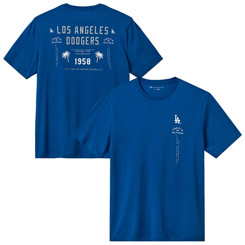 T-shirt homme TravisMathew Royal Los Angeles Dodgers Base Hit Bliss