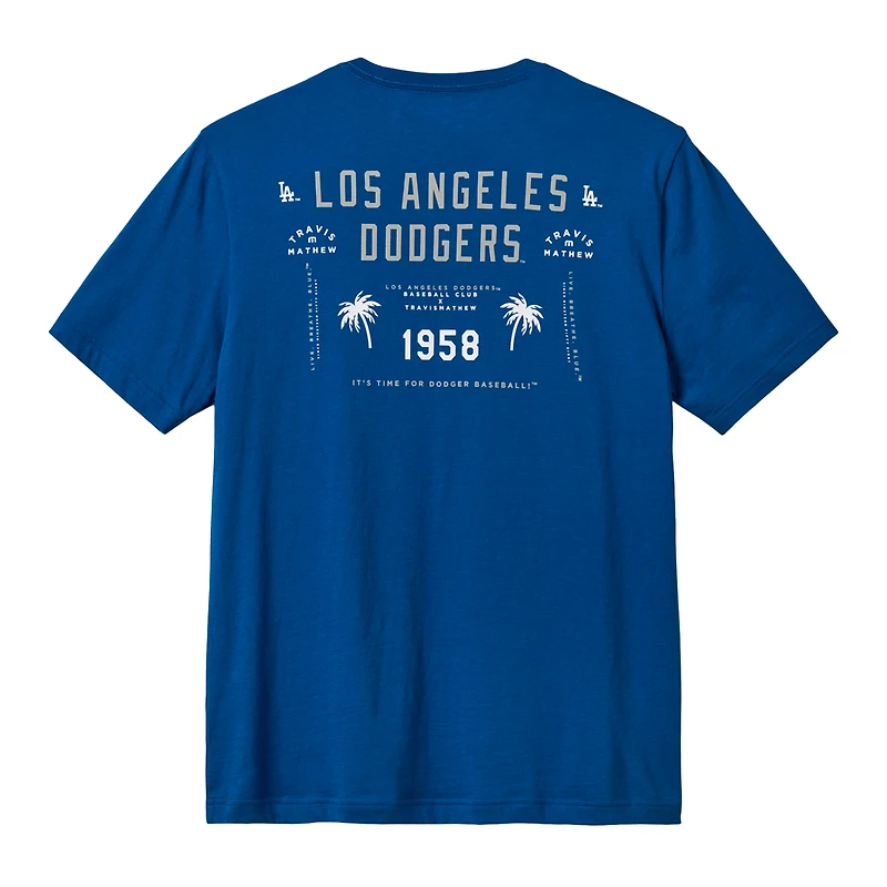 T-shirt homme TravisMathew Royal Los Angeles Dodgers Base Hit Bliss