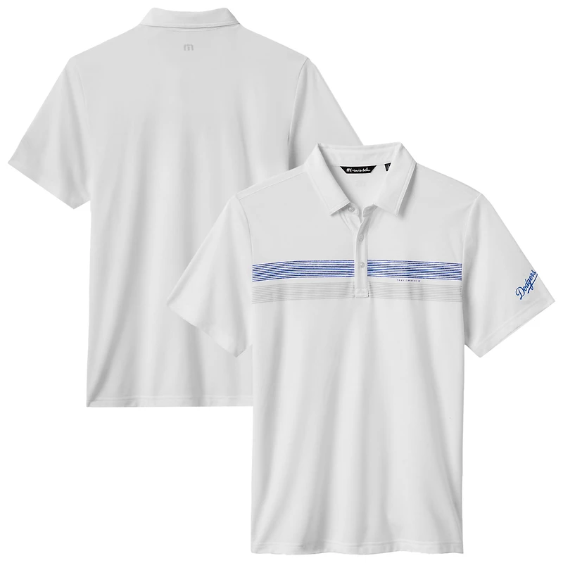 Polo tri-blend blanc Top Recruit des Dodgers de Los Angeles pour homme TravisMathew