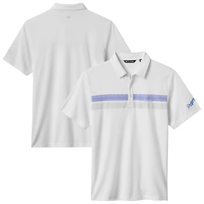 Polo tri-blend blanc Top Recruit des Dodgers de Los Angeles pour homme TravisMathew