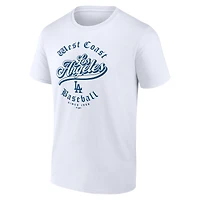 T-shirt de baseball blanc pour homme des Dodgers Los Angeles, côte ouest
