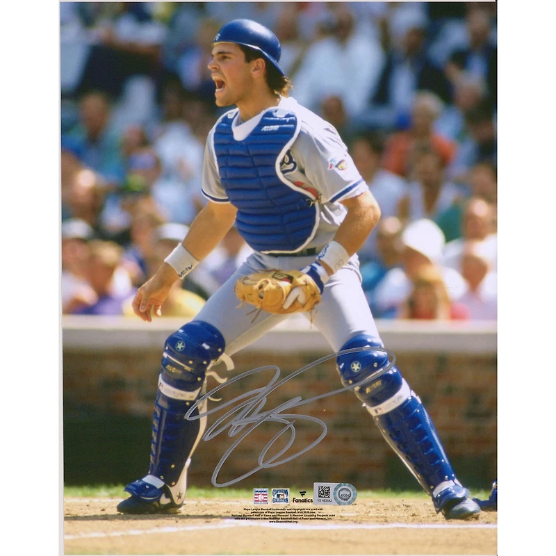 Photo de Mike Piazza, receveur des Dodgers de Los Angeles, autographiée (8 x 10 pouces).