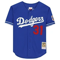 Maillot d'entraînement au bâton autographié par Mike Piazza des Los Angeles Dodgers Royal Mitchell et Ness Cooperstown Collection