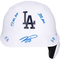 Mike Piazza Los Angeles Dodgers Autographed White Batting Helmet with Rookie of the Year Stats Inscriptions - Limited Edition of 12