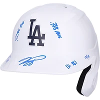 Mike Piazza Los Angeles Dodgers Autographed White Batting Helmet with Rookie of the Year Stats Inscriptions - Limited Edition of 12