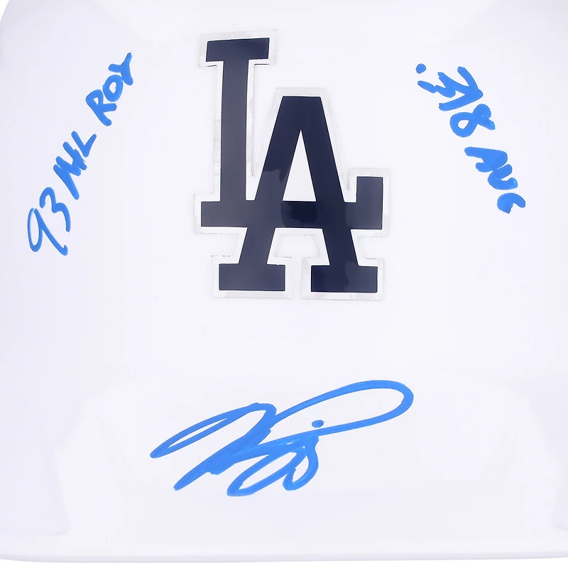 Mike Piazza Los Angeles Dodgers Autographed White Batting Helmet with Rookie of the Year Stats Inscriptions - Limited Edition of 12