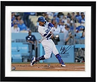 Mookie Betts Los Angeles Dodgers Autographed 16" x 20" White Jersey Hitting Photograph