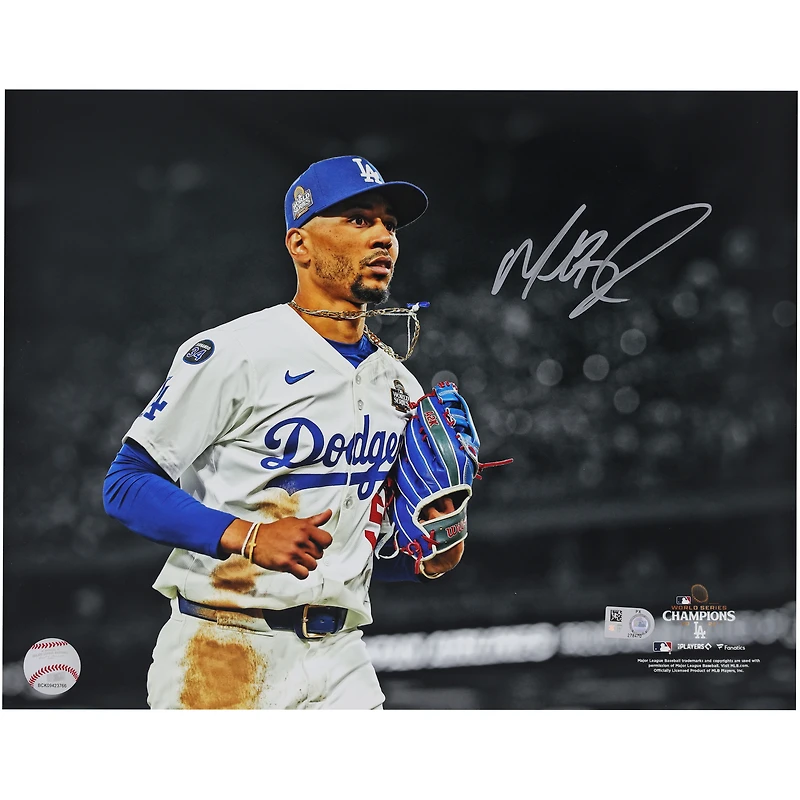Mookie Betts Los Angeles Dodgers Autographed 2024 World Series Champions 11" x 14" Photograph